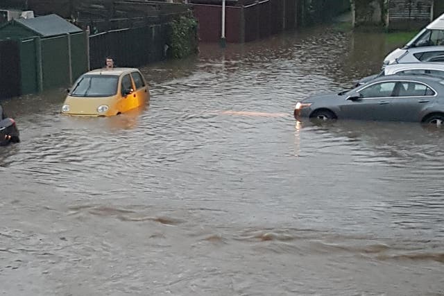 Flooding in Romford after heavy overnight rain