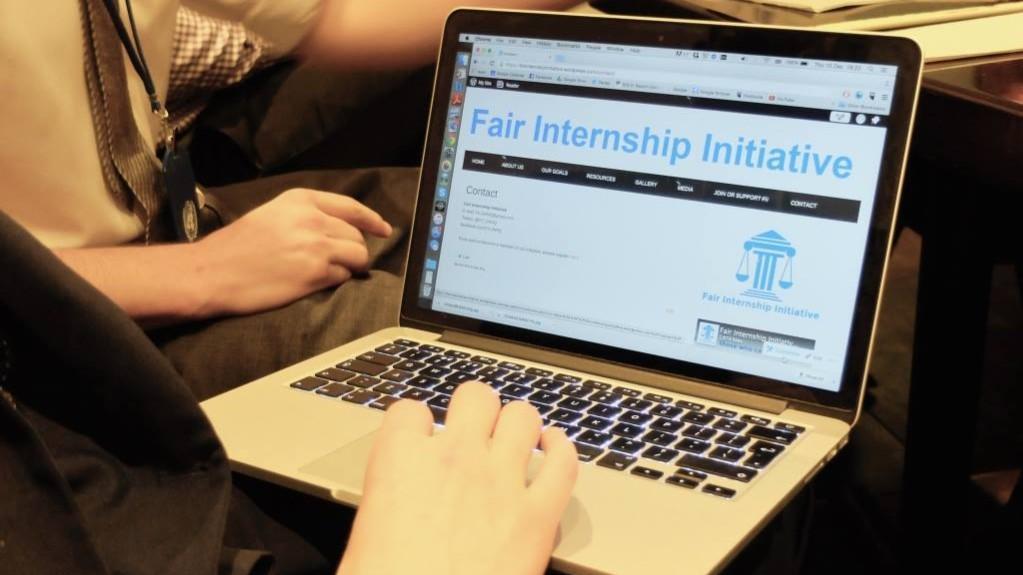 Interns groups like the Fair Internship Initiative, pictured, are increasingly organised and seek to document a growing movement