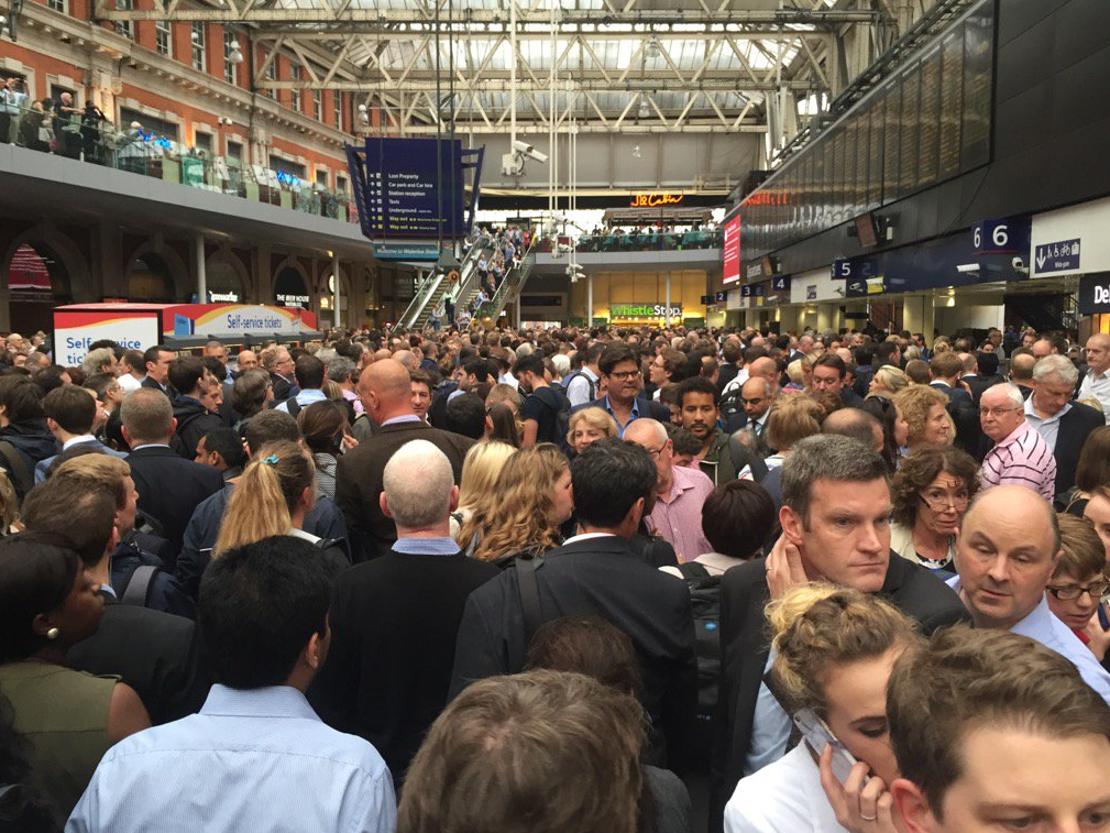 Commuters at Waterloo station