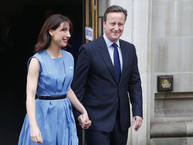 David and Samantha Cameron after casting their votes