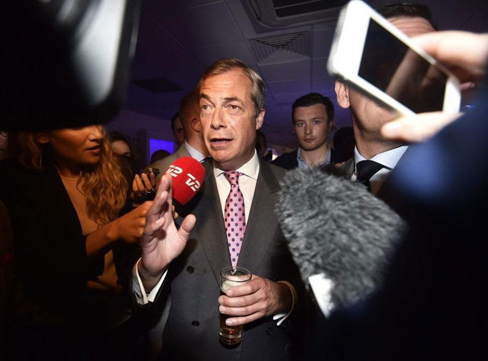 Nigel Farage said the Prime Minister should resign 'immediately'