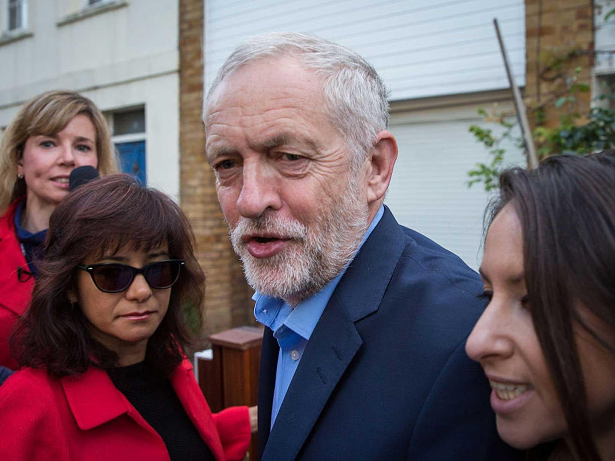Labour Party Leader Jeremy Corbyn leaves his home today
