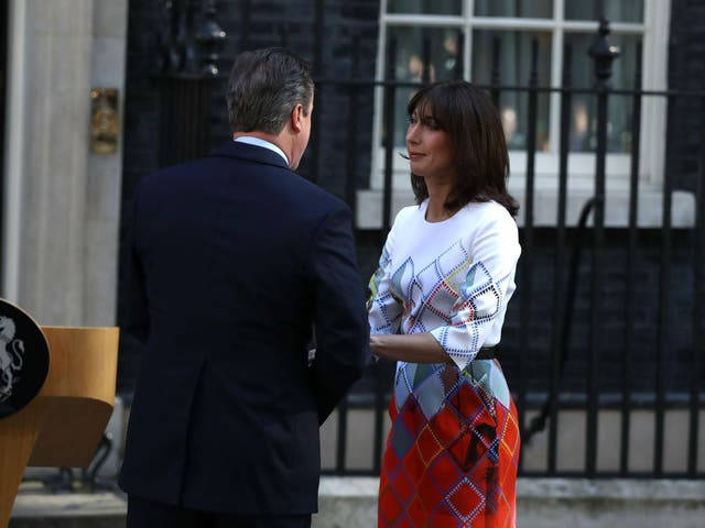 David and Samantha Cameron after Mr Cameron announces his resignation