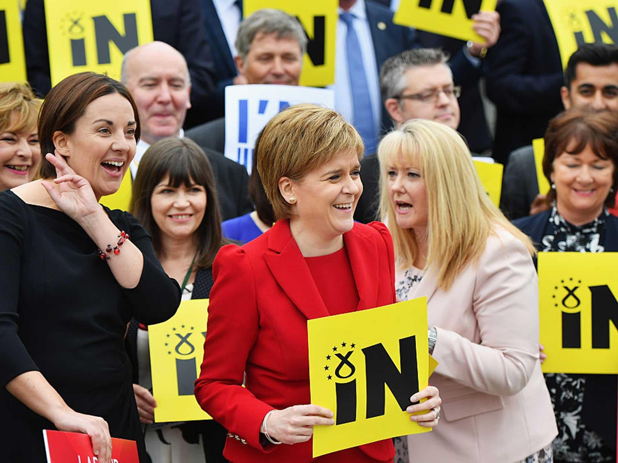 SNP leader Nicola Sturgeon campaigns in Edinburgh before the EU referendum. She is now likely to call for another referendum on Scottish independence