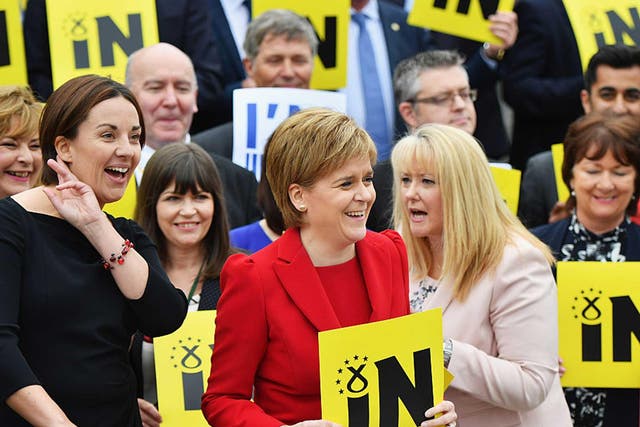 SNP leader Nicola Sturgeon campaigns in Edinburgh before the EU referendum. She is now likely to call for another referendum on Scottish independence