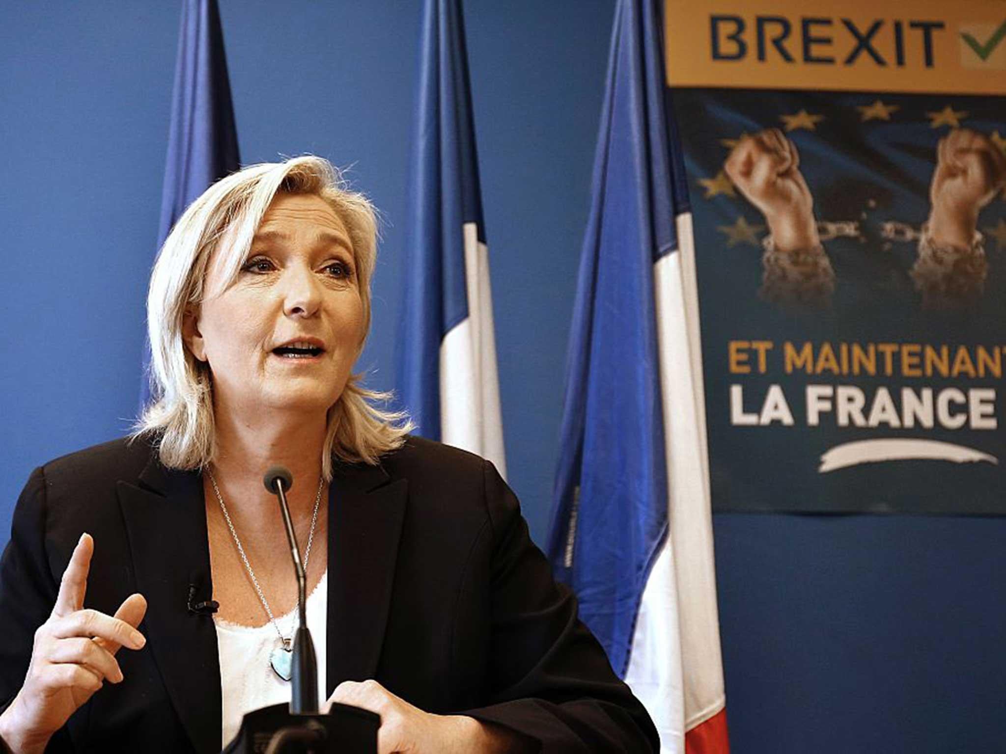 Ms Le Pen recently announced a softened stance on Europe and the Euro in a suspected bid to gain more centre ground