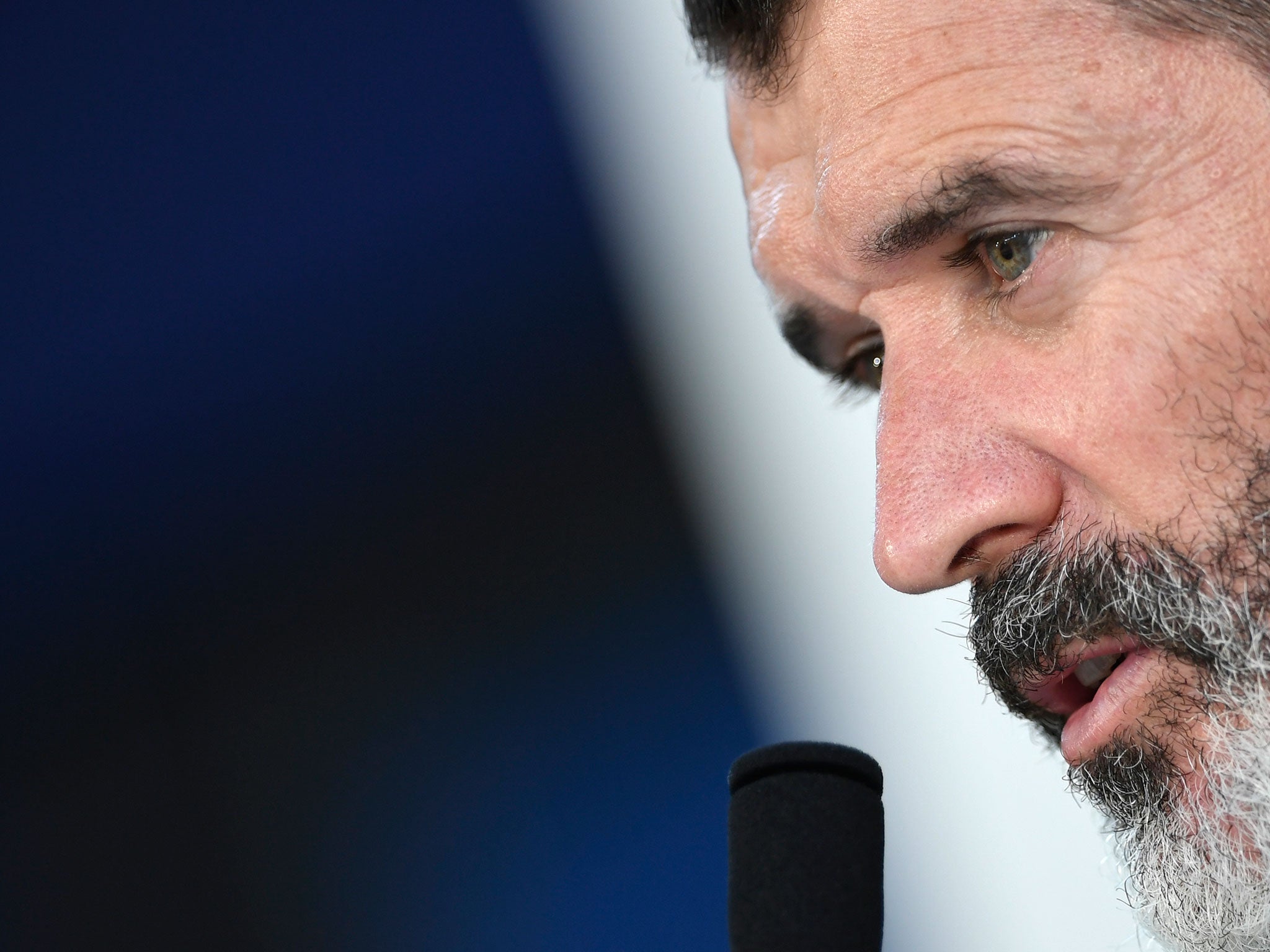 Roy Keane addresses the media before the Republic of Ireland face France at the weekend