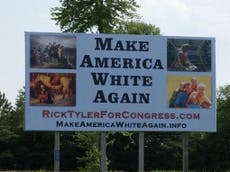 'Make America White Again': Trump-inspired candidate sparks outrage with white supremacist billboards