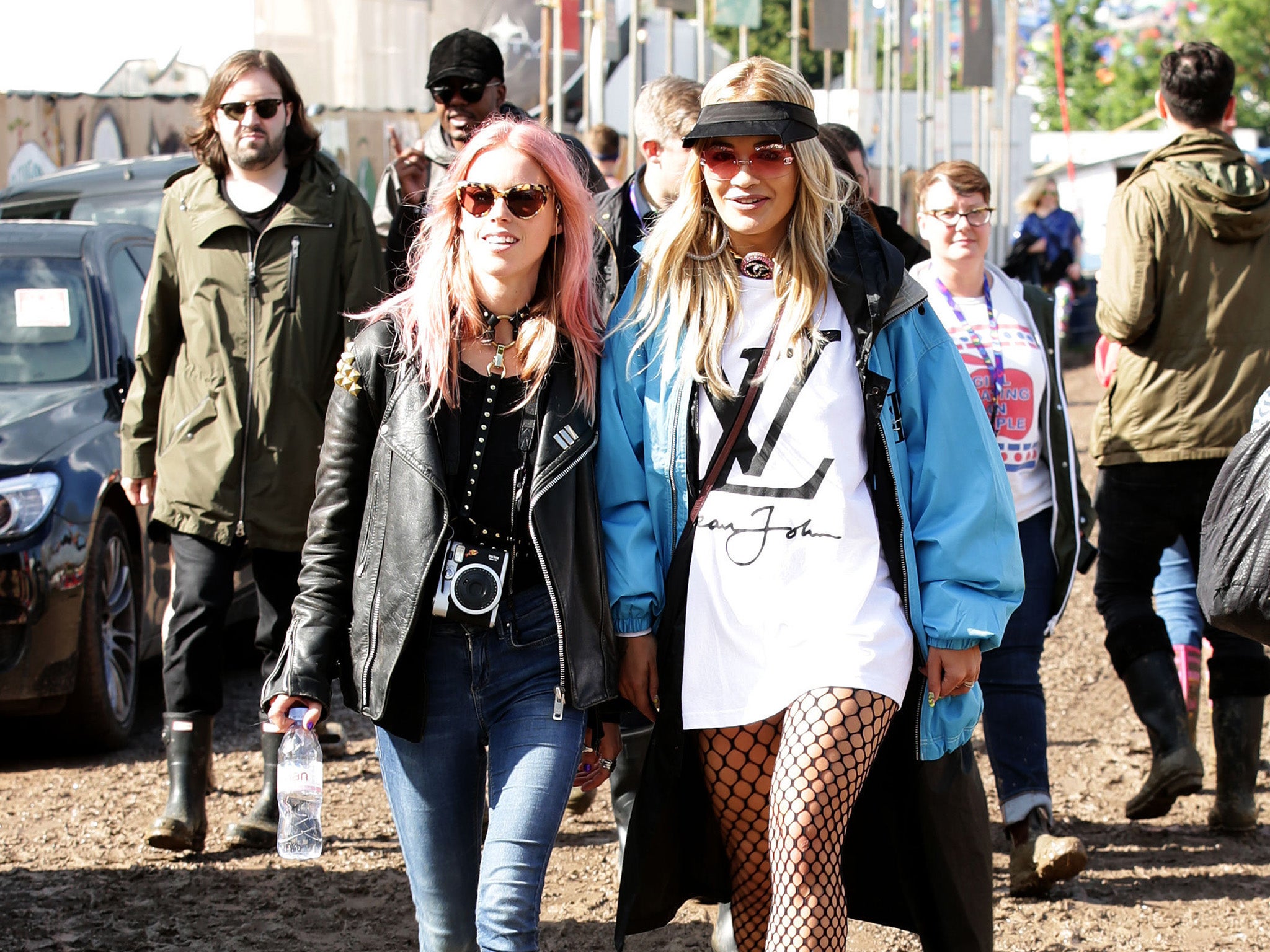 Rita Ora backstage at the Glastonbury Festival