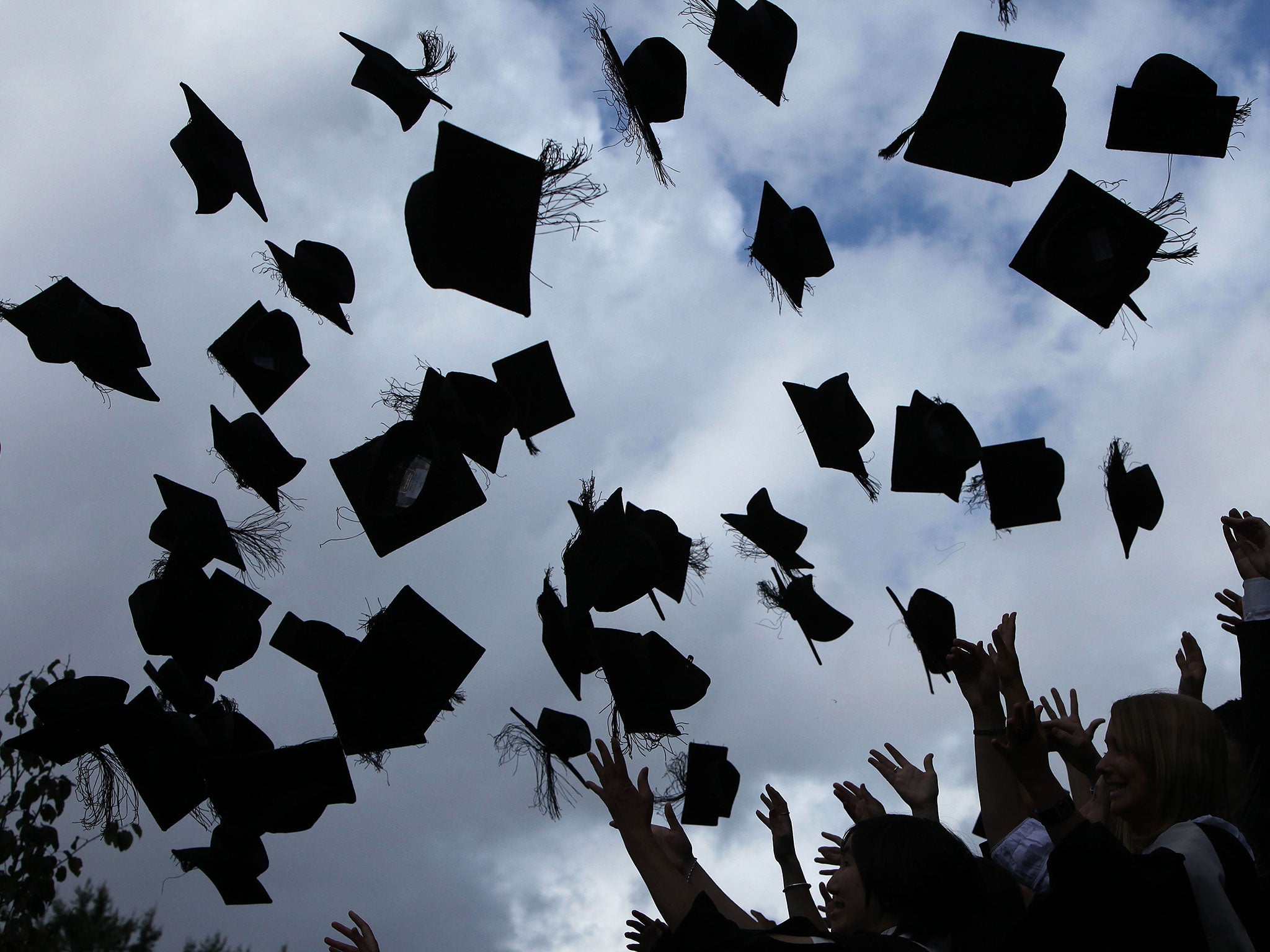 Students on graduating from university.