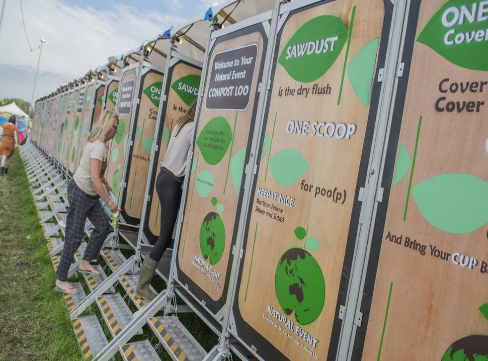 Glastonbury's composting toilets as photographed last year