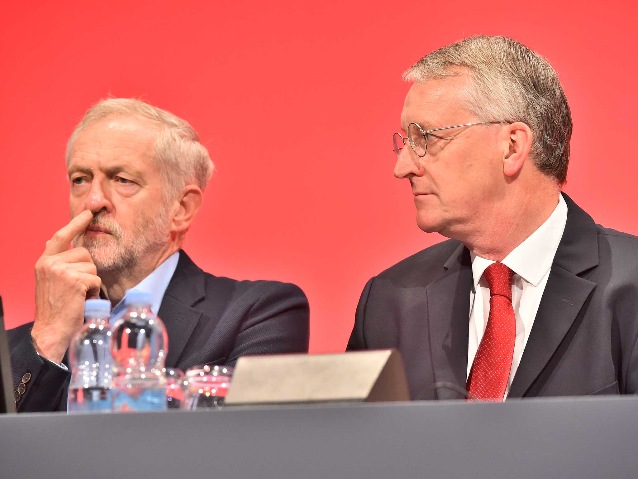 Jeremy Corbyn and Hilary Benn at the Labour Party Annual Conference in September
