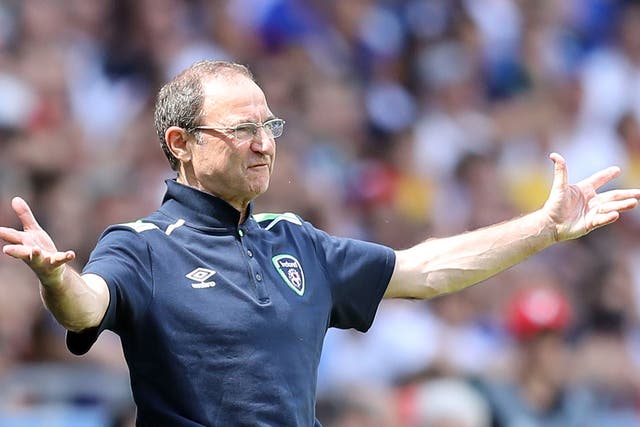 Martin O'Neill reacts during the Republic of Ireland's 2-1 defeat by France