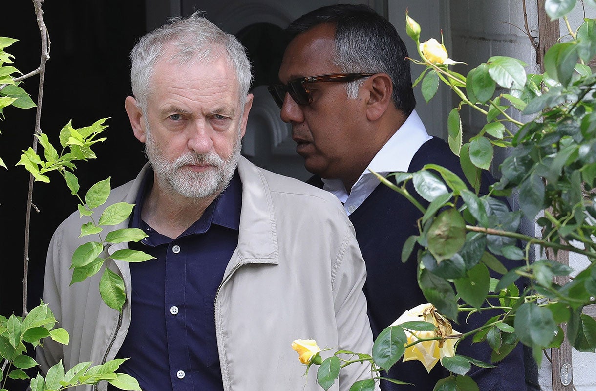 Labour Leader Jeremy Corbyn leaves his home in North London as resignations from his shadow cabinet continue on June 26, 2016