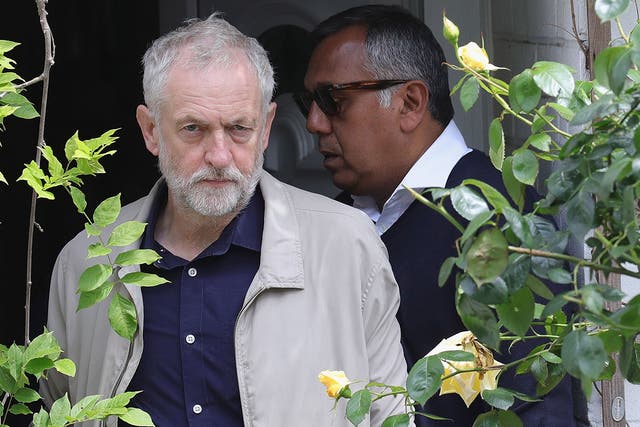 Labour Leader Jeremy Corbyn leaves his home in North London as resignations from his shadow cabinet continue on June 26, 2016
