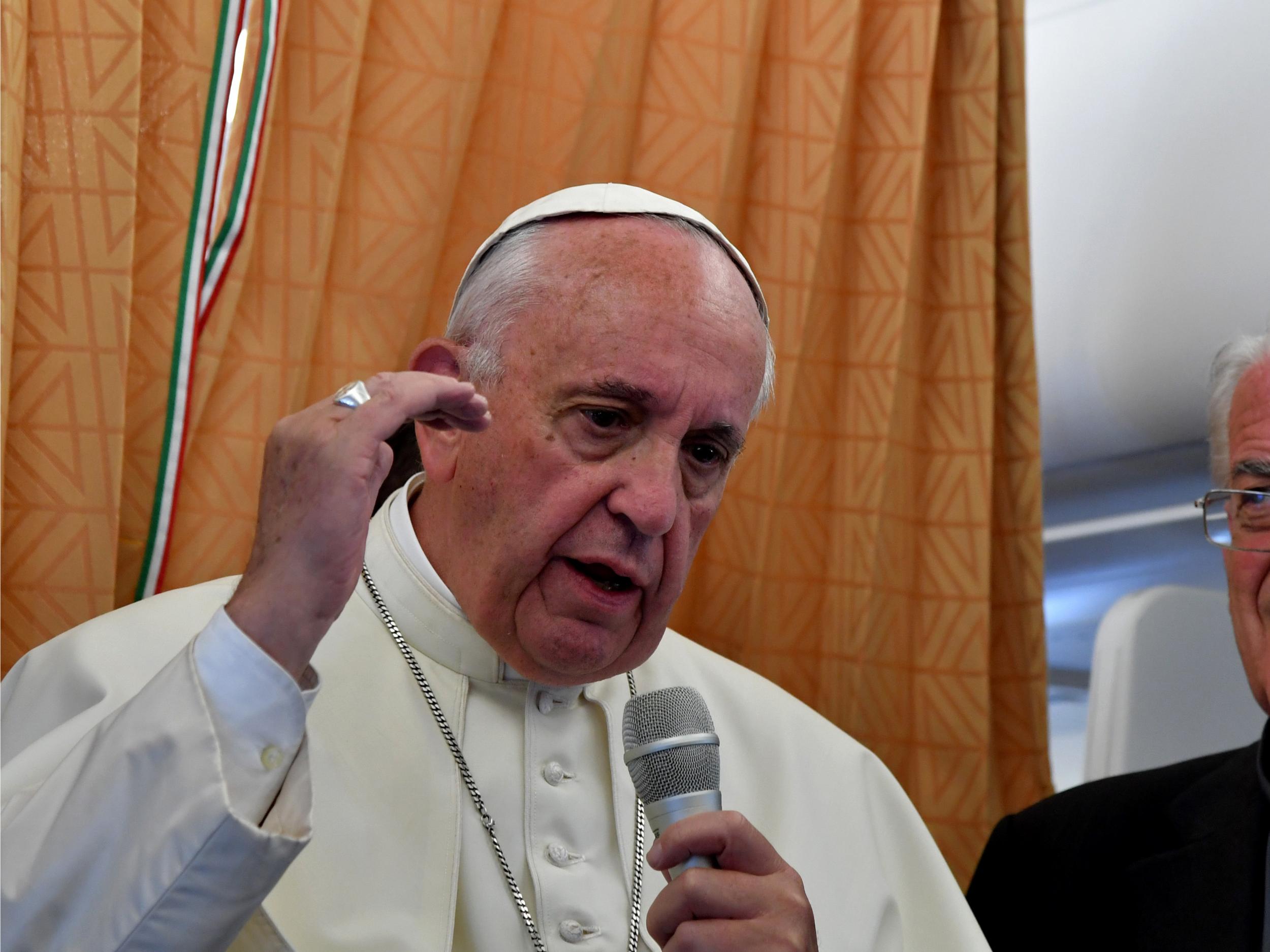 The pope said that Christians should seek forgiveness for marginalising gay people