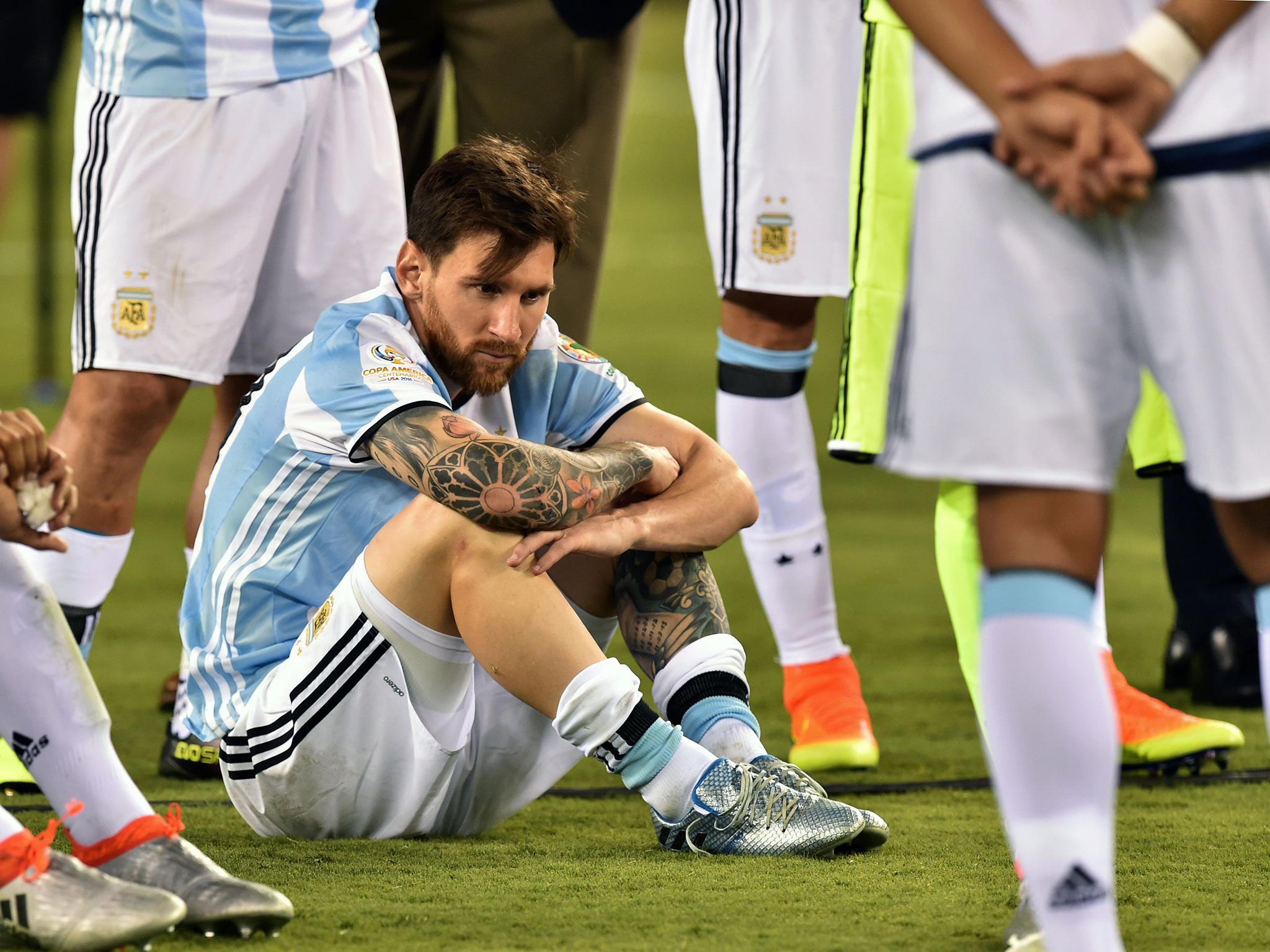 Messi was visibly upset by Argentina's defeat in the Copa America final