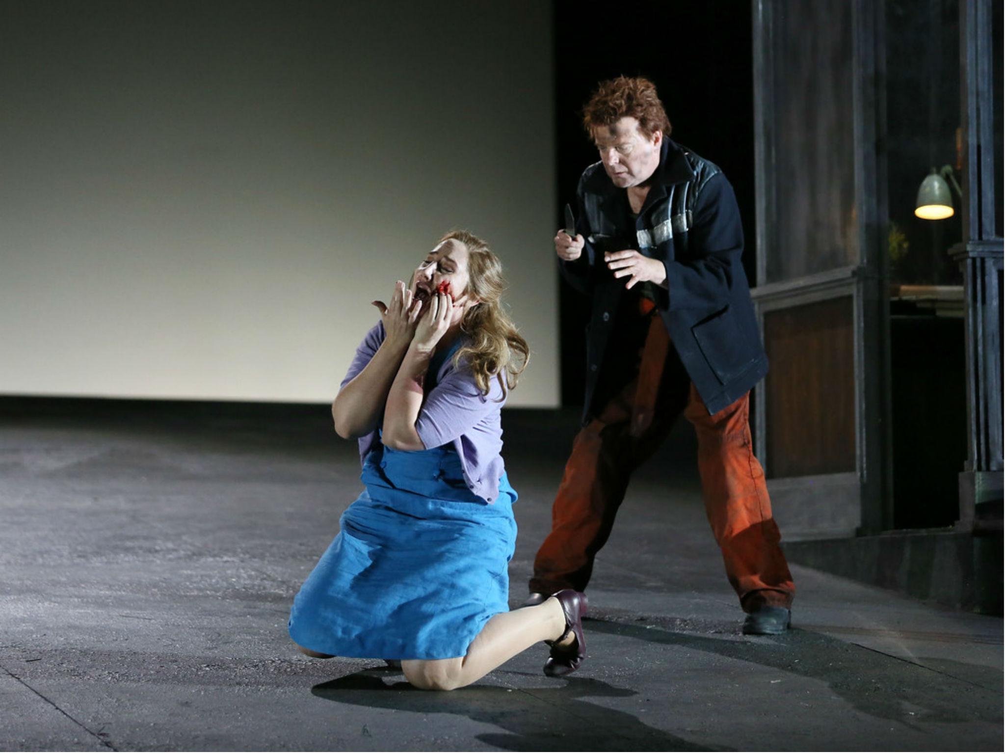 Laura Wilde and Peter Hoare in English National Opera’s production of ‘Jenůfa’ at the London Coliseum