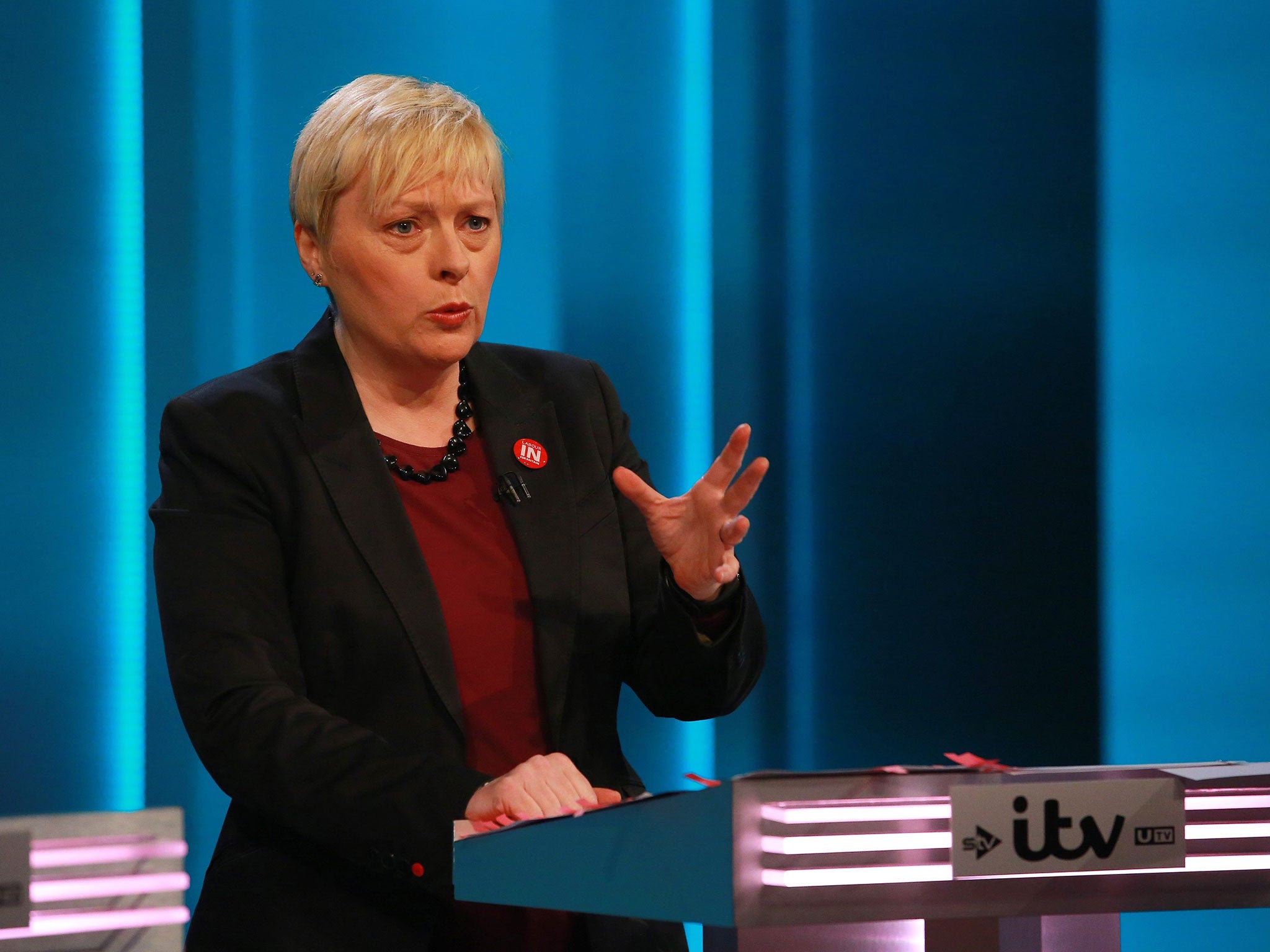 Angela Eagle during a ITV televised debate called 'The ITV Referendum Debate' in London, Britain, 09 June 2016