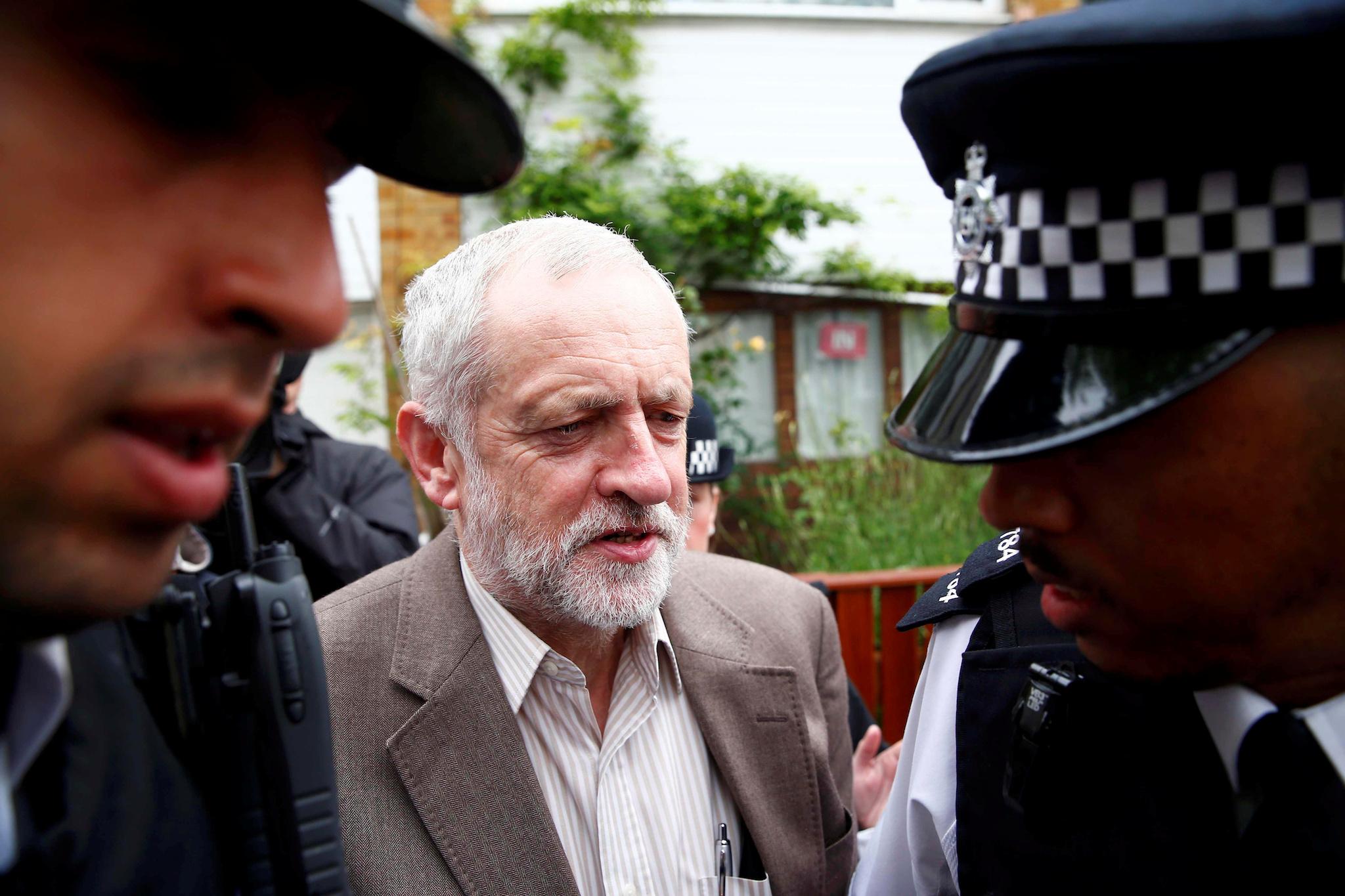 The leader of Britain's opposition Labour party, Jeremy Corbyn, leaves his home in London, Britain June 27, 2016