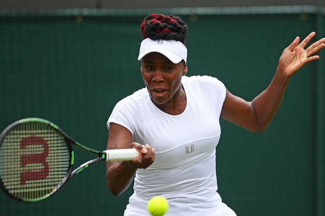 Venus Williams on her way to victory on day one of Wimbledon