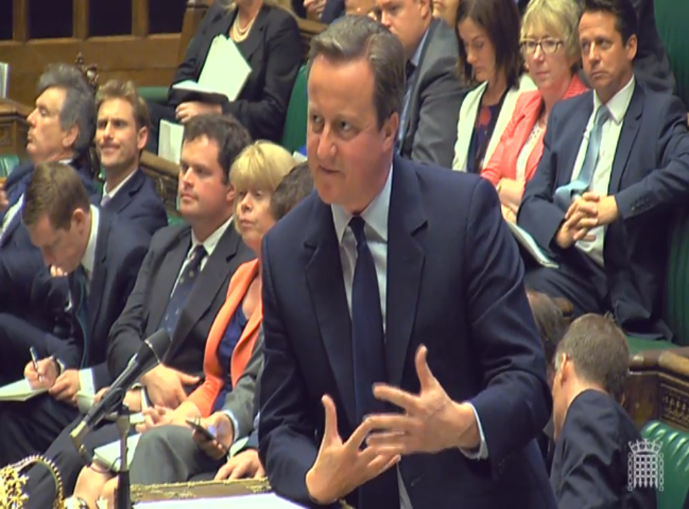 David Cameron delivering his statement on the EU referendum in the Commons today
