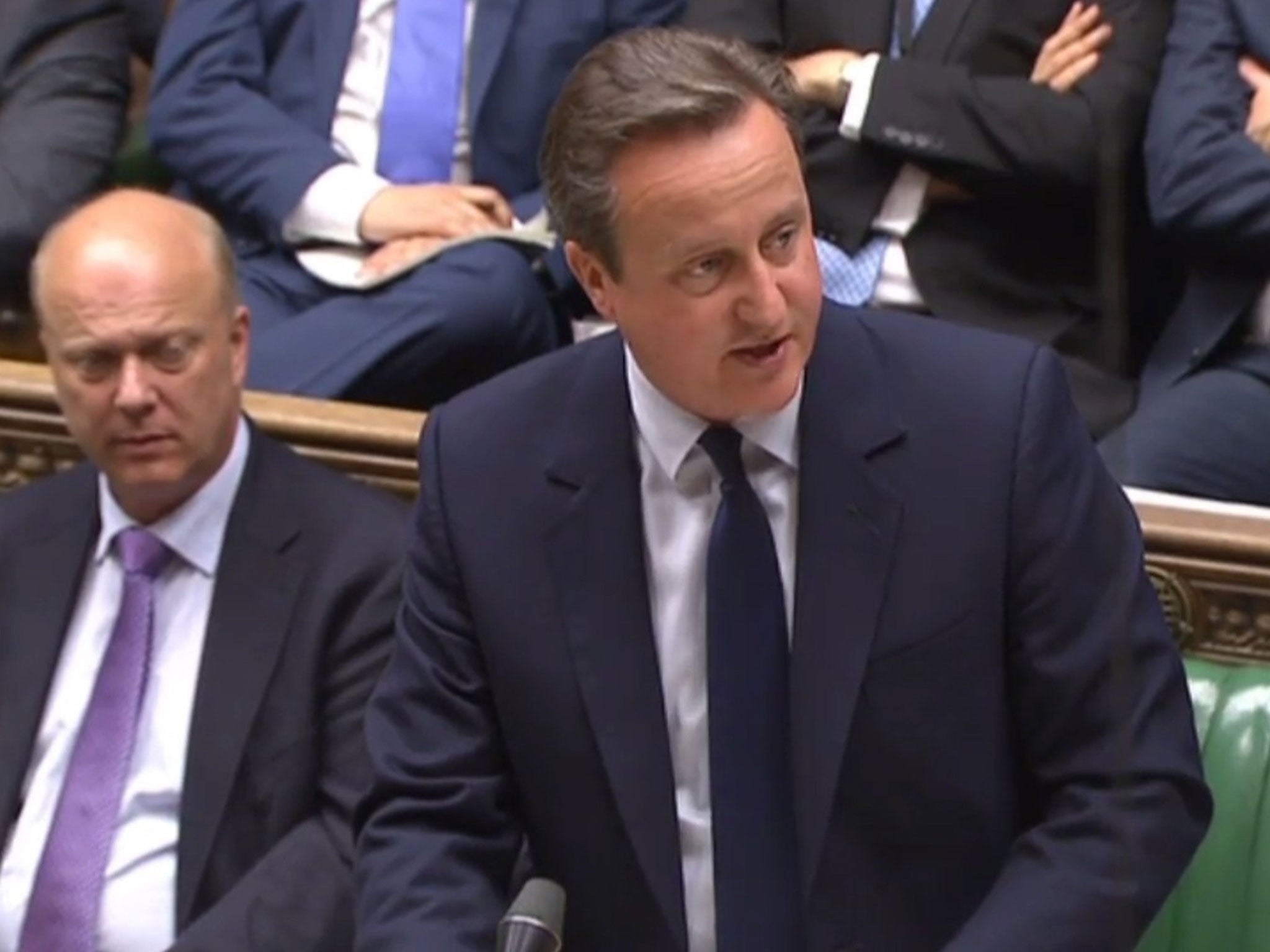 David Cameron giving a statement in Parliament in London on June 27, 2016