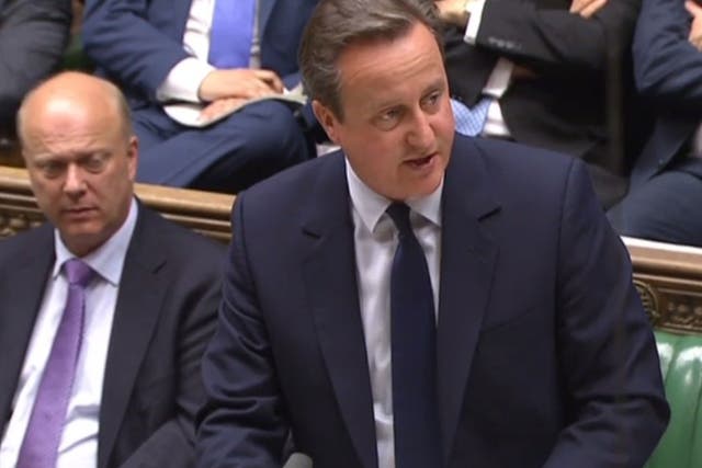 David Cameron giving a statement in Parliament in London on June 27, 2016