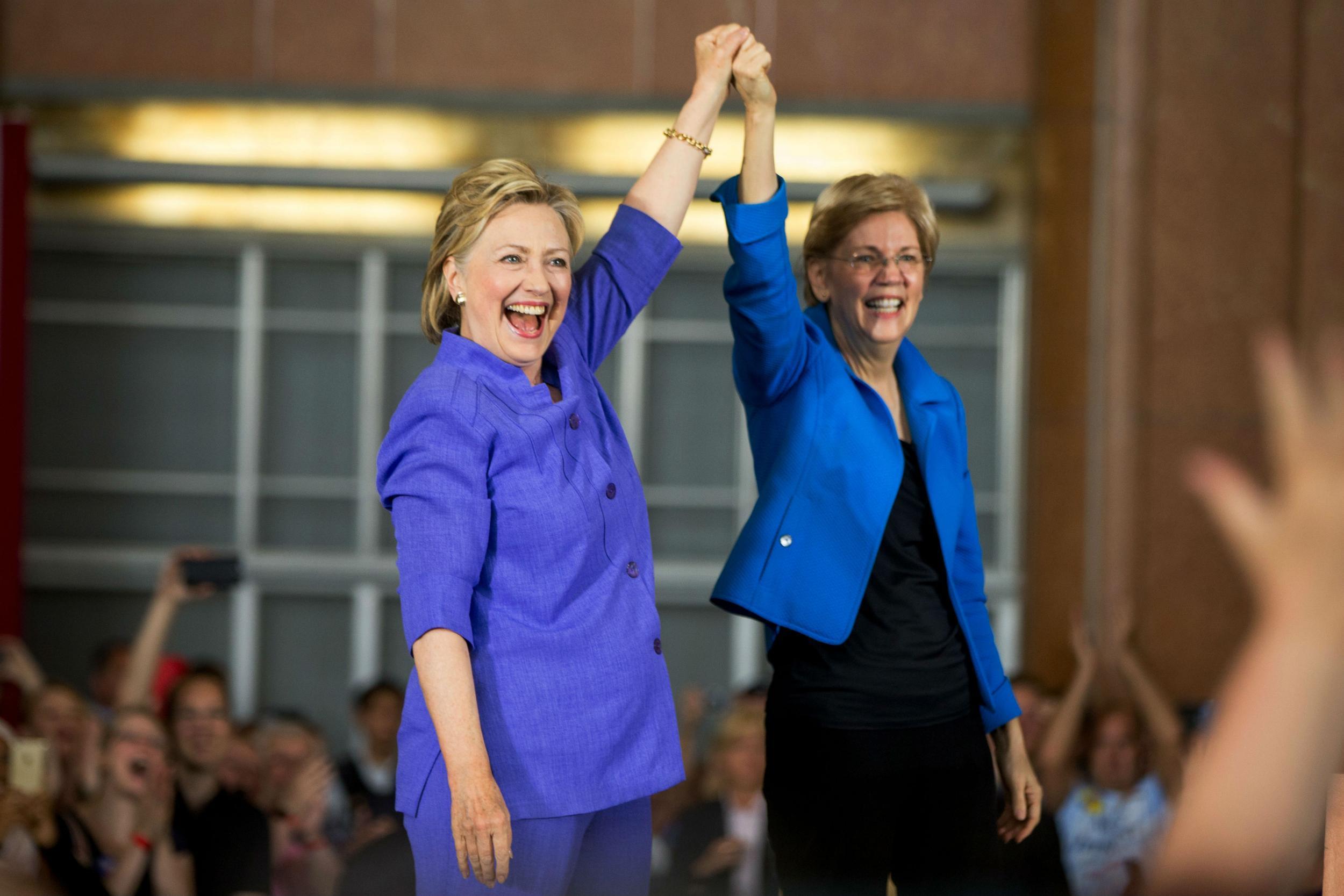 Hillary Clinton's presidential campaign was given some impetus by Elizabeth Warren in Cincinnati