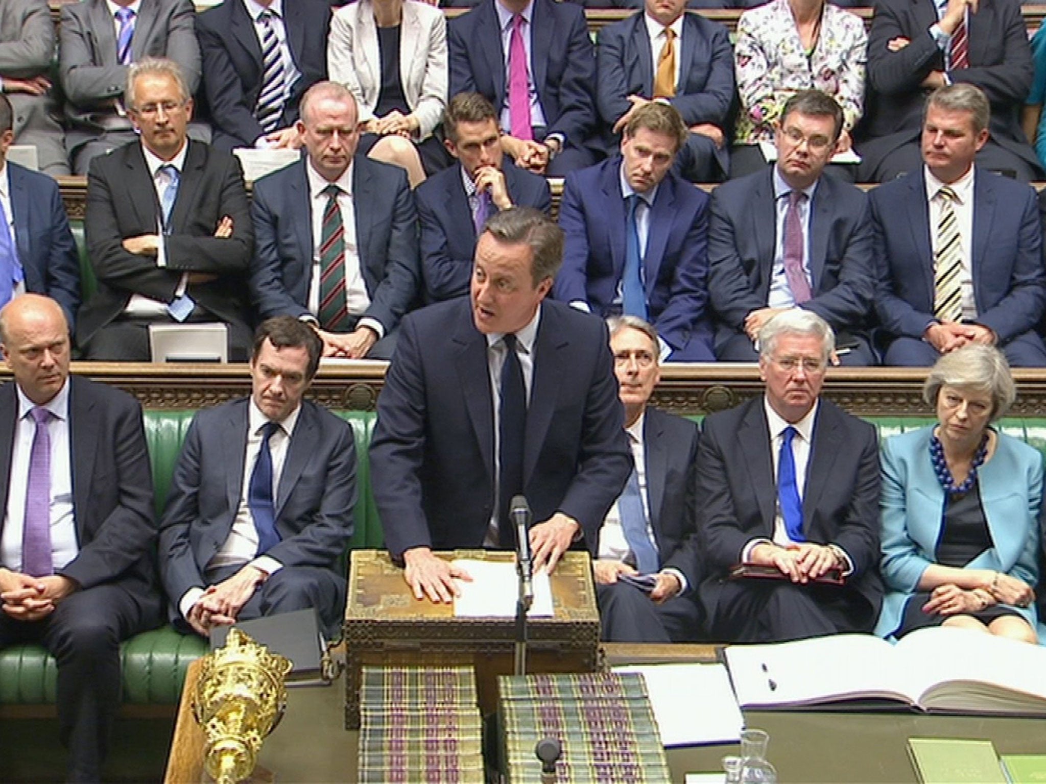David Cameron speaking to the House of Commons about the recent EU referendum in central London, Britain June 27, 2016