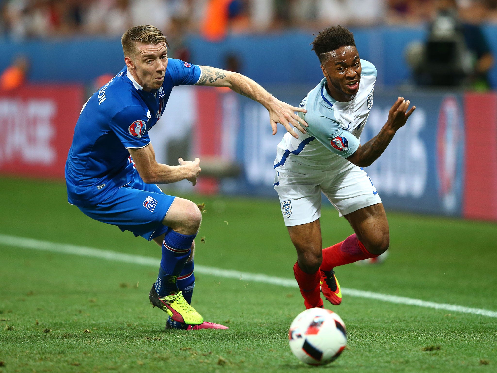 Raheem Sterling in action against Iceland