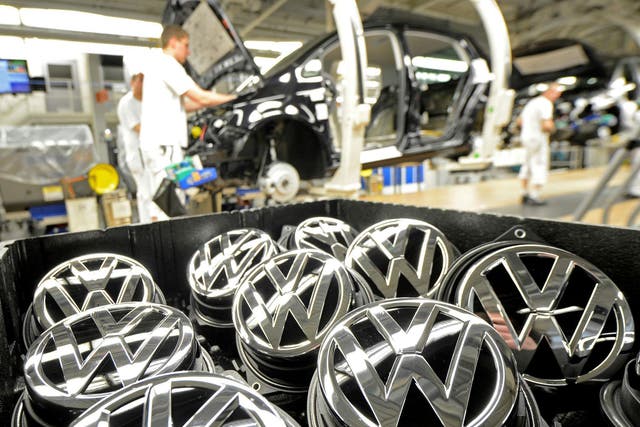 A Volkswagen production line in Wolfsburg, Germany