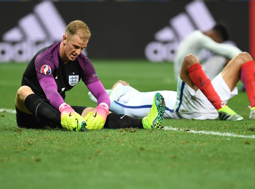 Joe Hart reacts to England's Euro 2016 defeat by Iceland