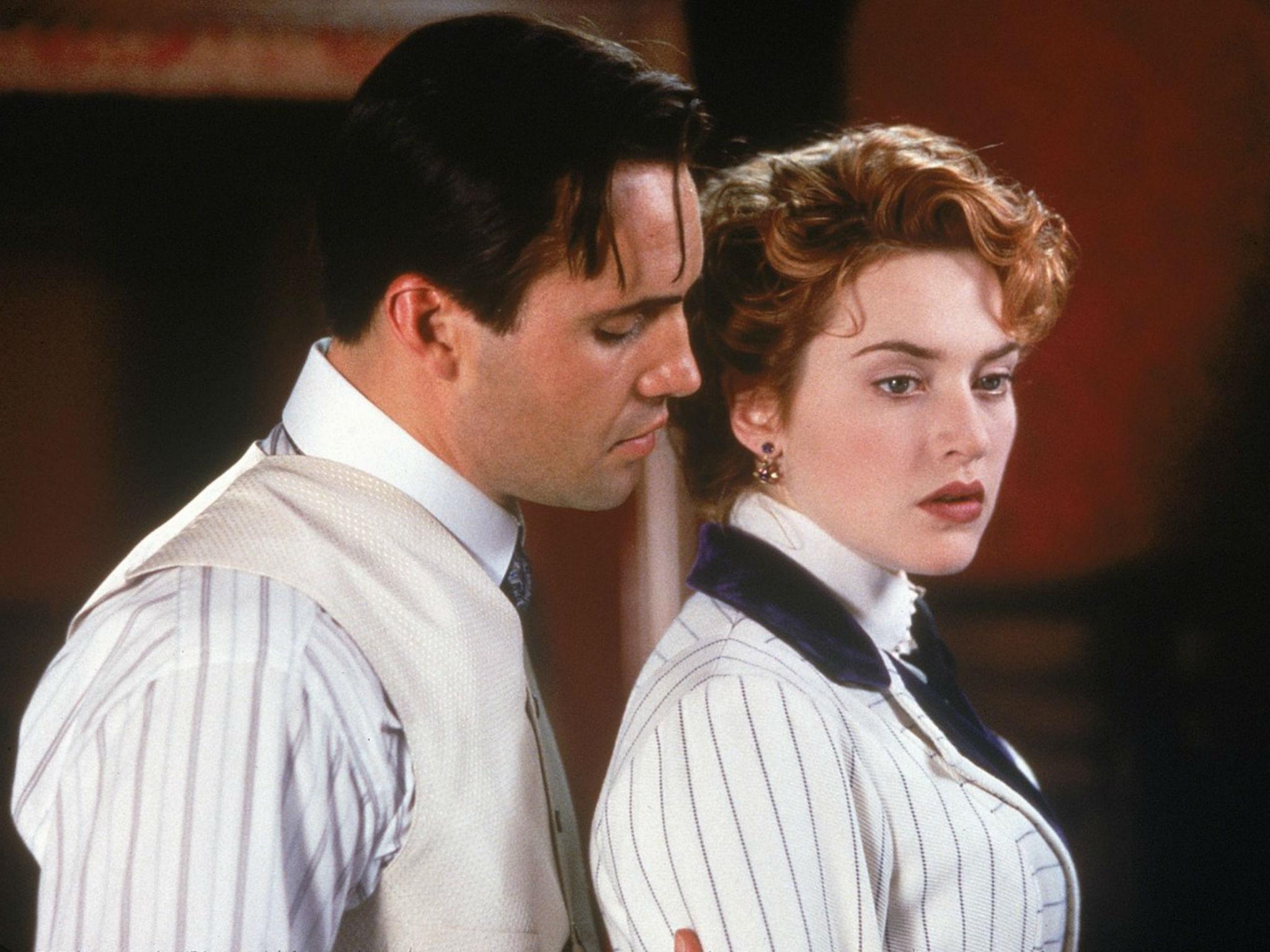 Billy Zane and Kate Winslet as Cal and Rose in Titanic