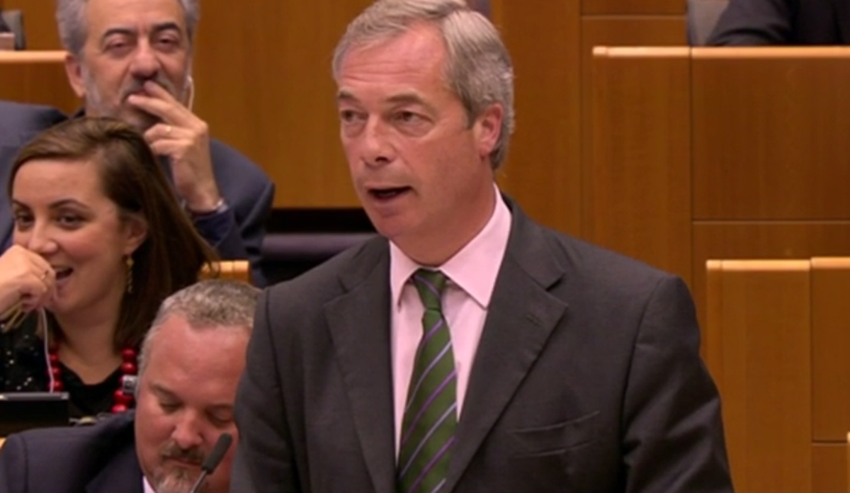 Nigel Farage Delivers First Post Brexit Speech To The European Parliament In Full The Independent The Independent