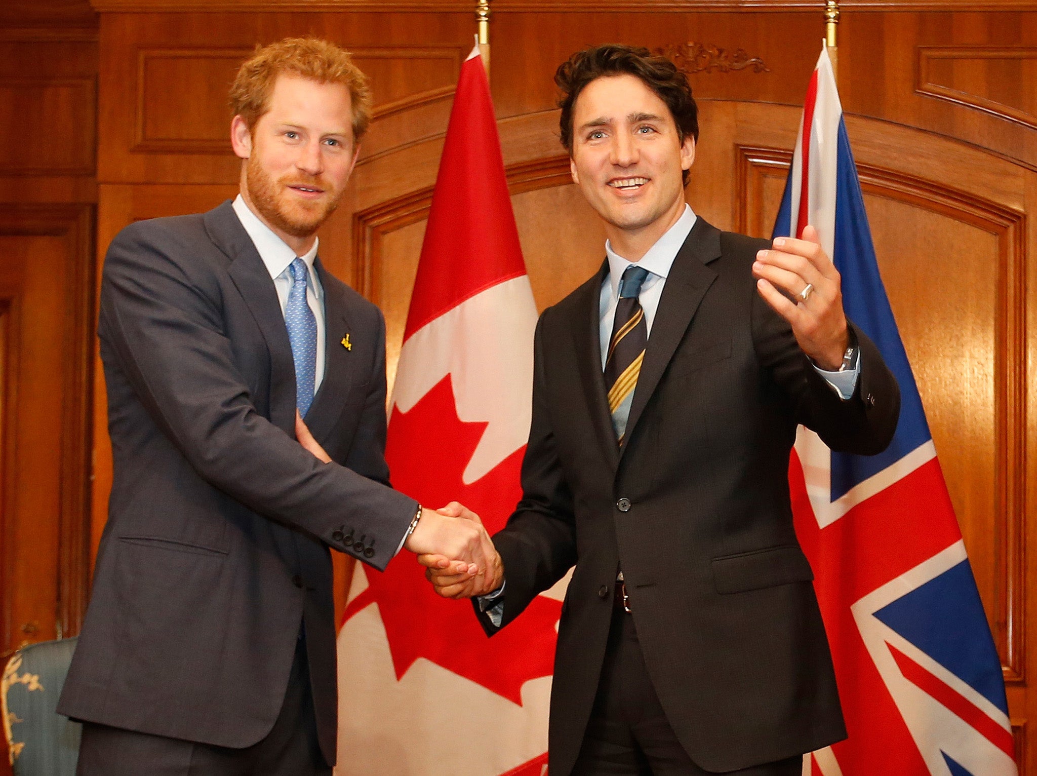 Prince Harry and Canadian Prime Minister Justin Trudeau