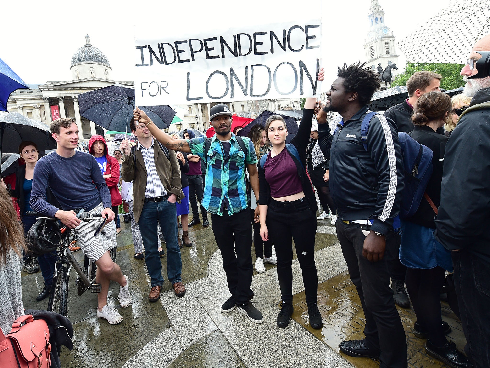 Protesters have called for independence for London if Britain leaves