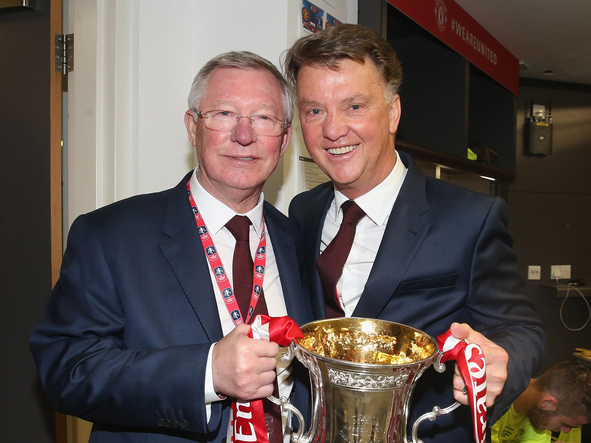 Ferguson and Van Gaal together after Manchester United's 2016 FA Cup win