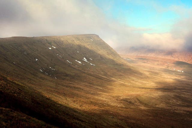 General view of the Brecon Beacons National Park in Brecon, Wales