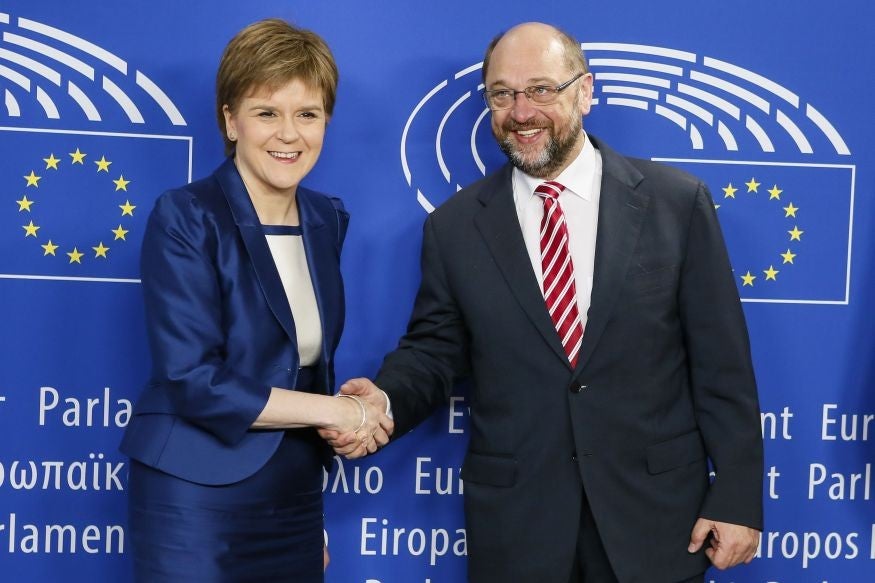 Scottish First Minister Nicola Sturgeon met with the President of the European Parliament, Martin Schulz, on Wednesday morning to discuss ways for Scotland to remain a member of EU after the rest of the UK leaves