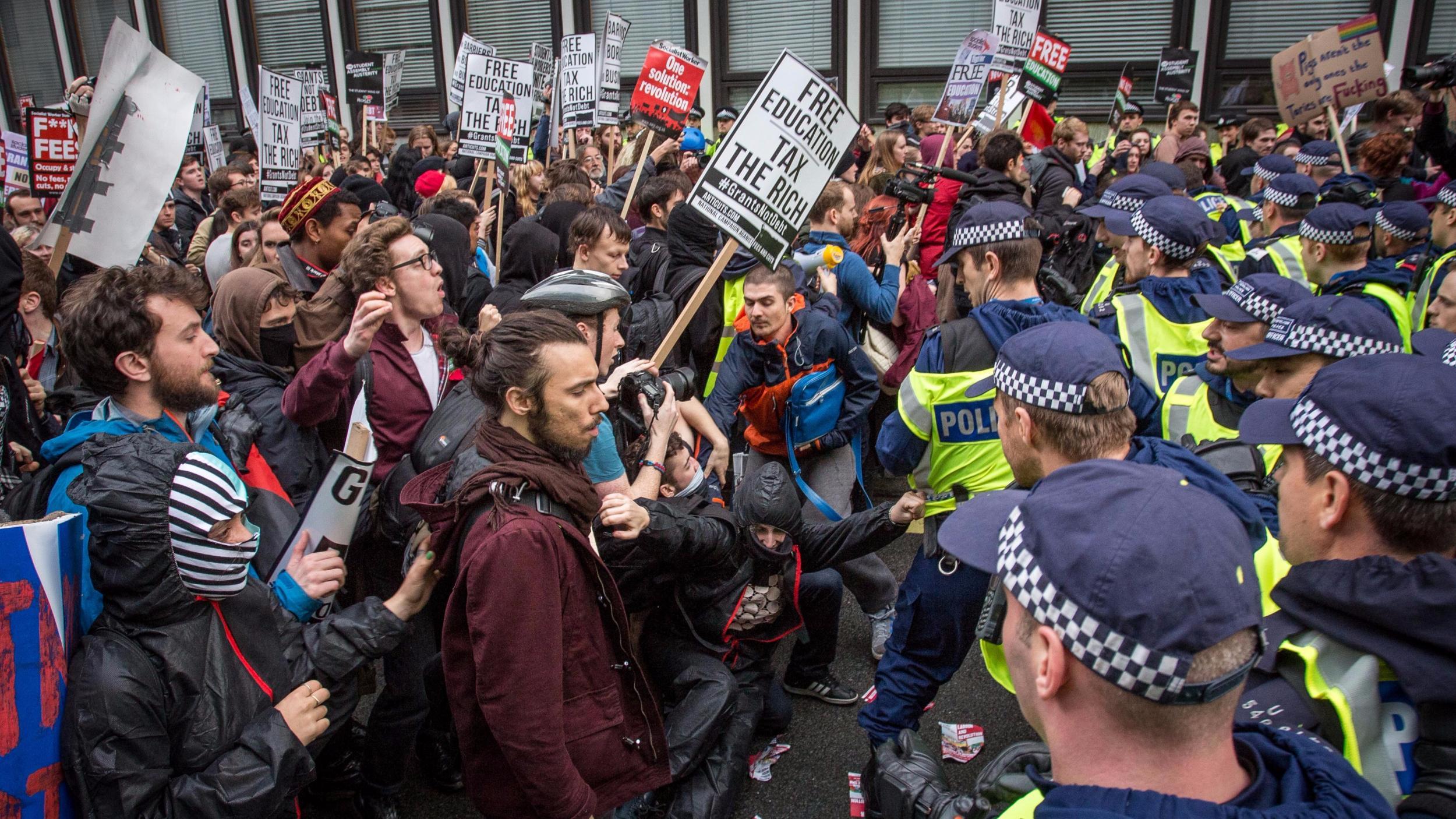 Students and graduates have clashed with police in London several times in recent years over the rising cost of debt associated with higher education
