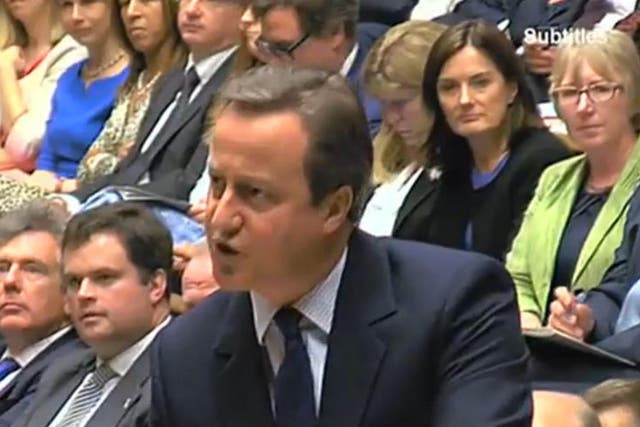 David Cameron addressing parliament on the future of Wales' EU funding