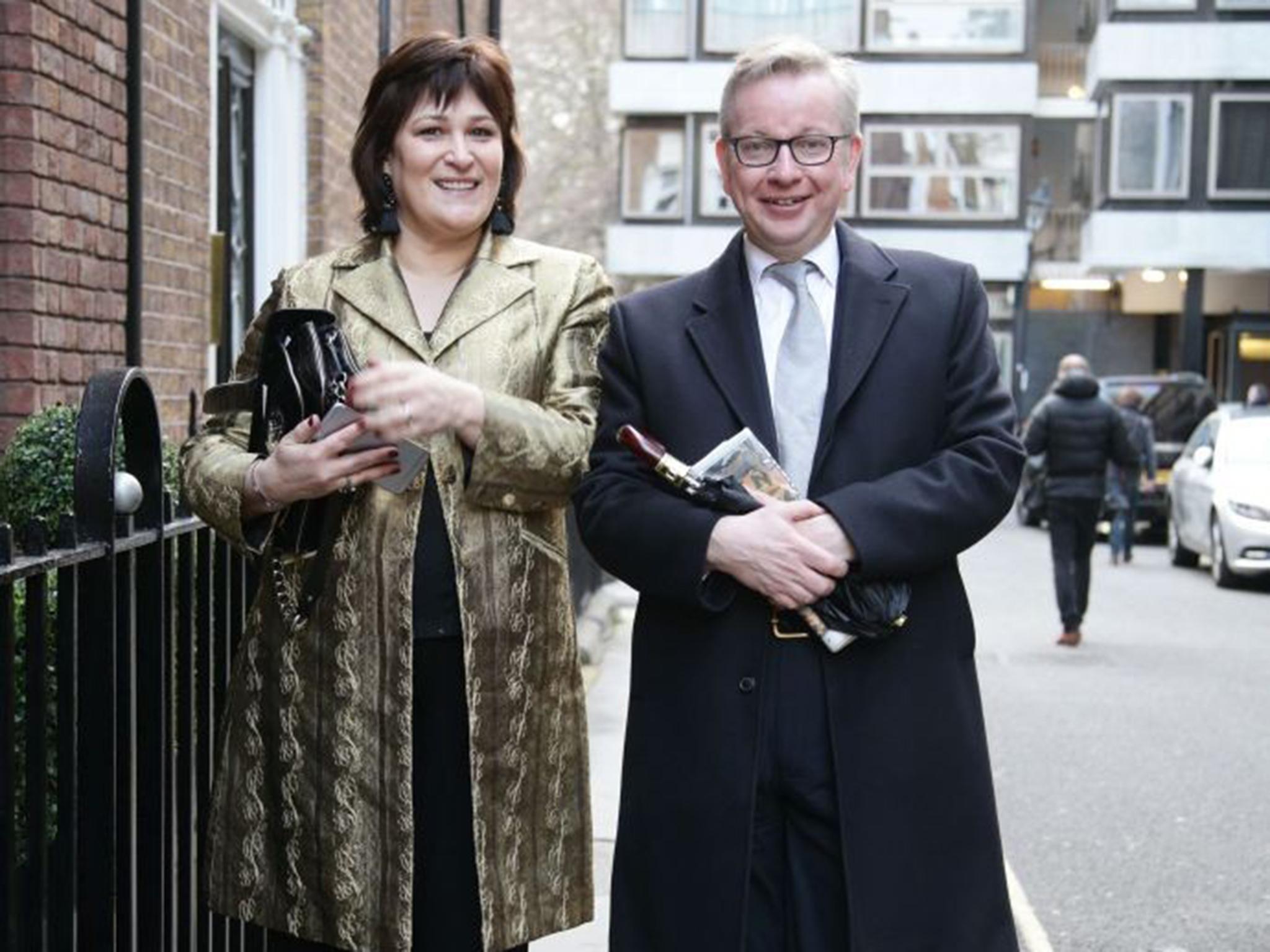 Sarah Vine and Michael Gove earlier this year. The leaked email was sent from Ms Vine to her husband and his aides