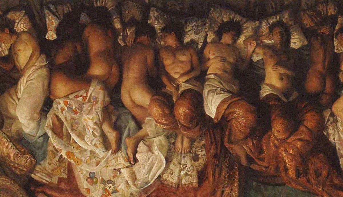 A section of Vincent Desiderio's 'Sleep' painting