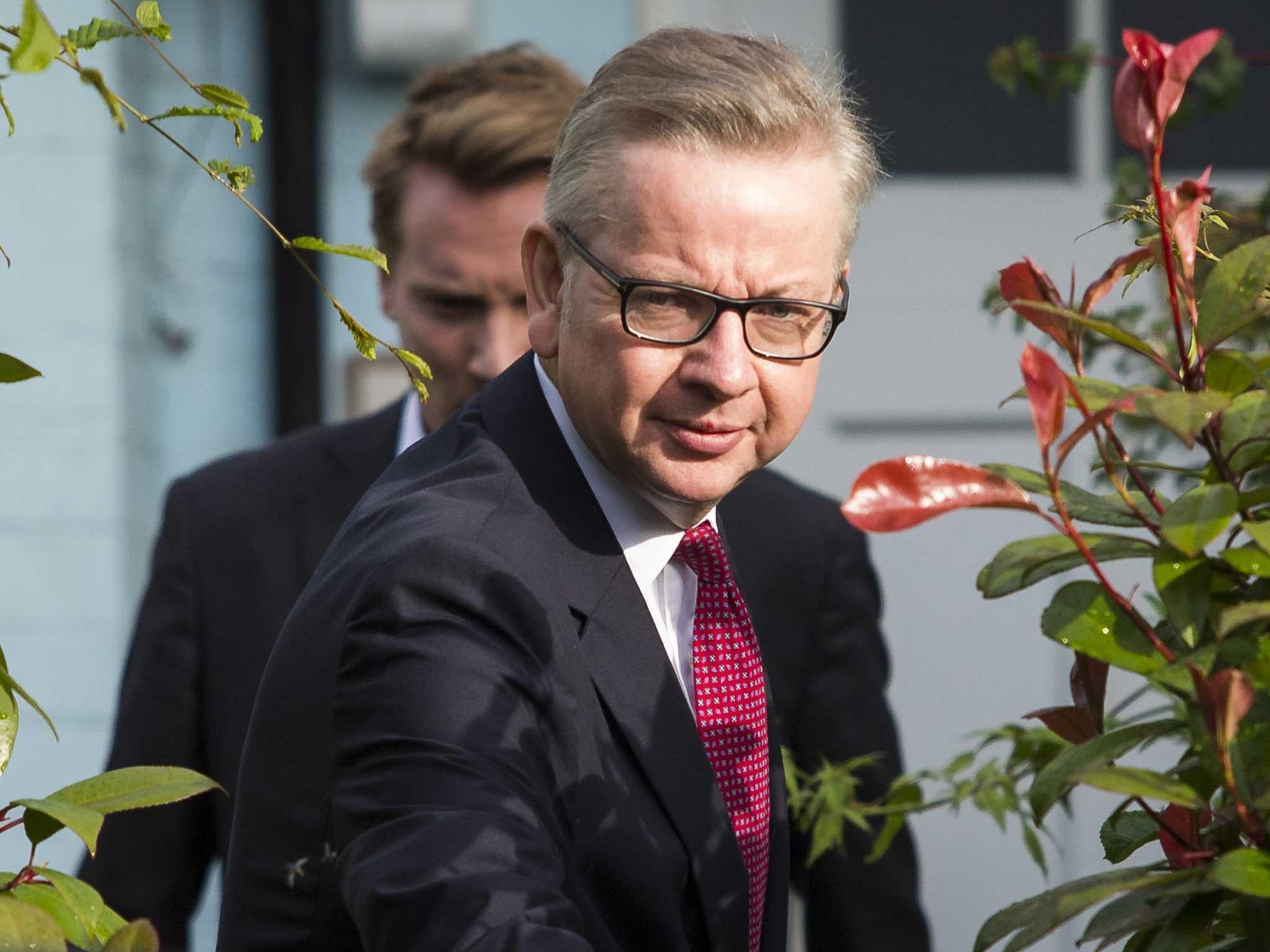 Michael Gove outside his Kensington home shortly before annoucing his intention to run