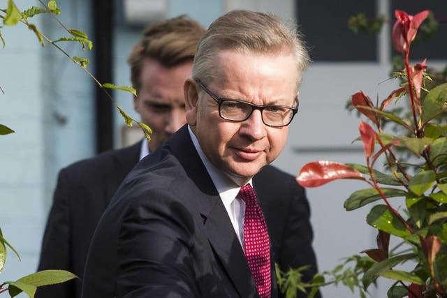 Michael Gove outside his Kensington home shortly before annoucing his intention to run