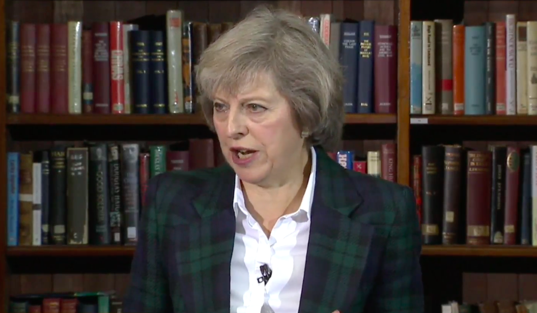 Theresa May at her campaign launch