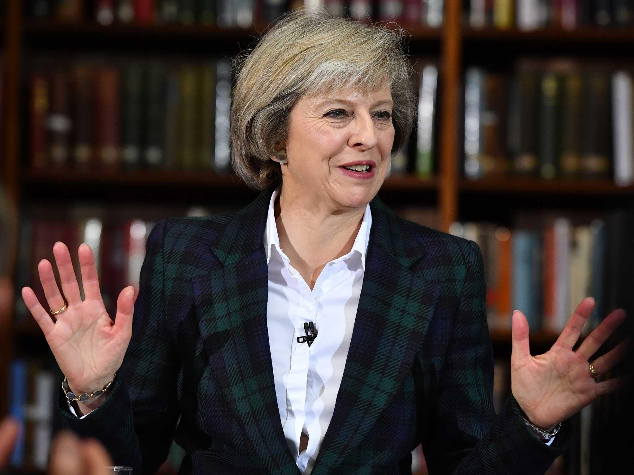 Home Secretary Theresa May speaks as she launches her bid to become the next Conservative party leader