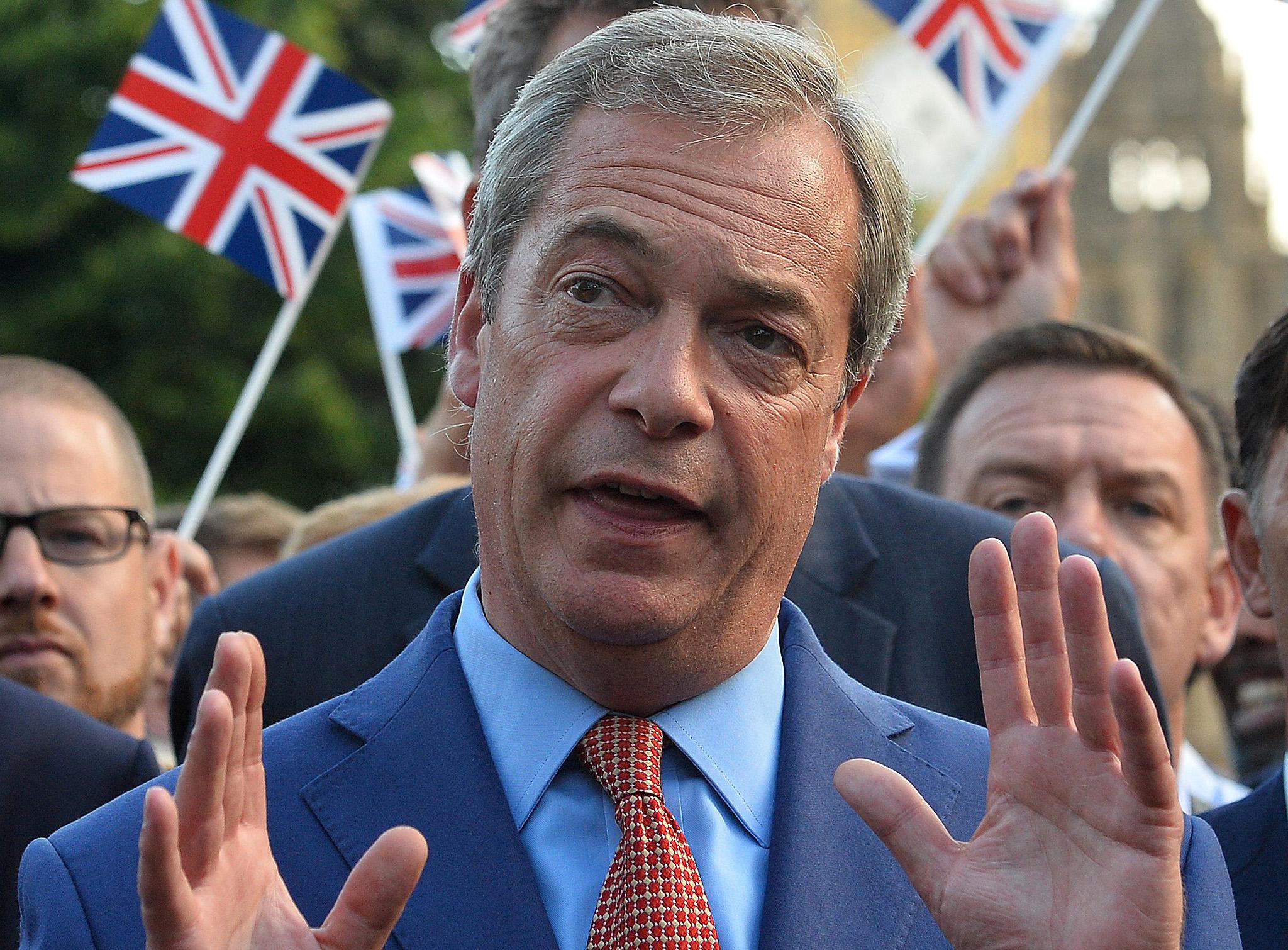 Nigel Farage has said the next Prime Minister has to be a Leave supporter