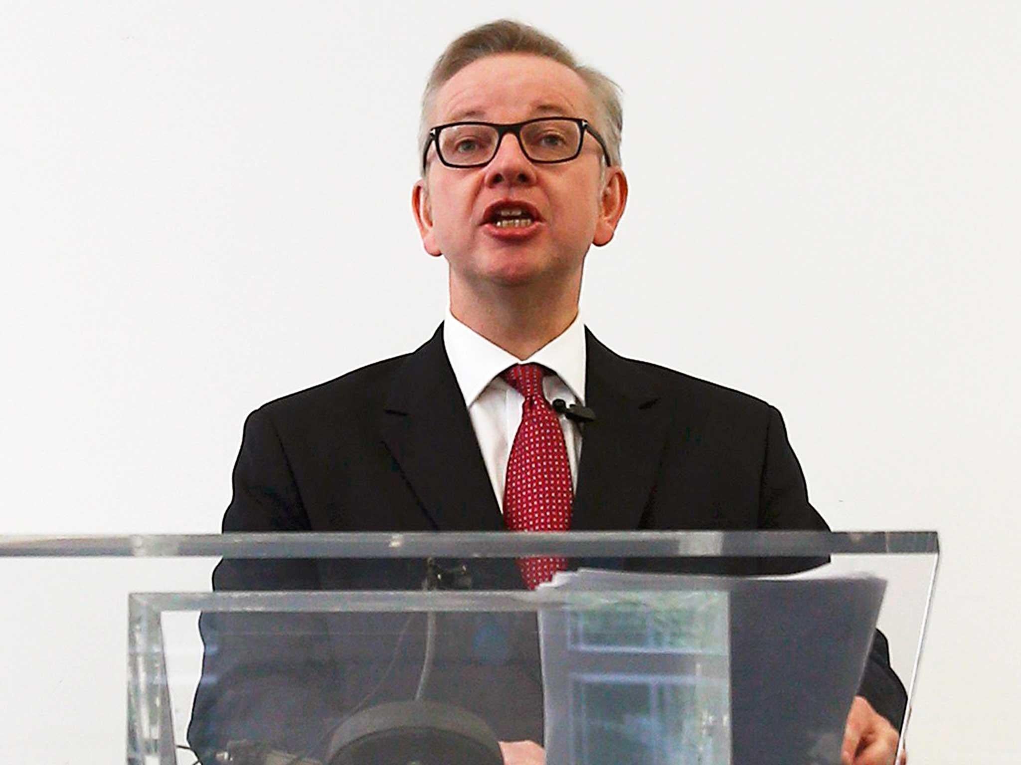 Michael Gove delivers his speech after announcing his bid to become Conservative Party leader